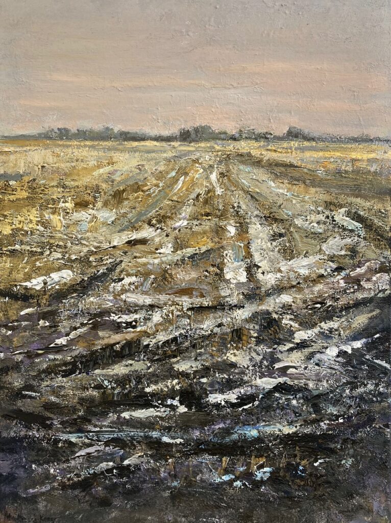 Verdronken land. Acryl op linnen, 75 bij 100 cm