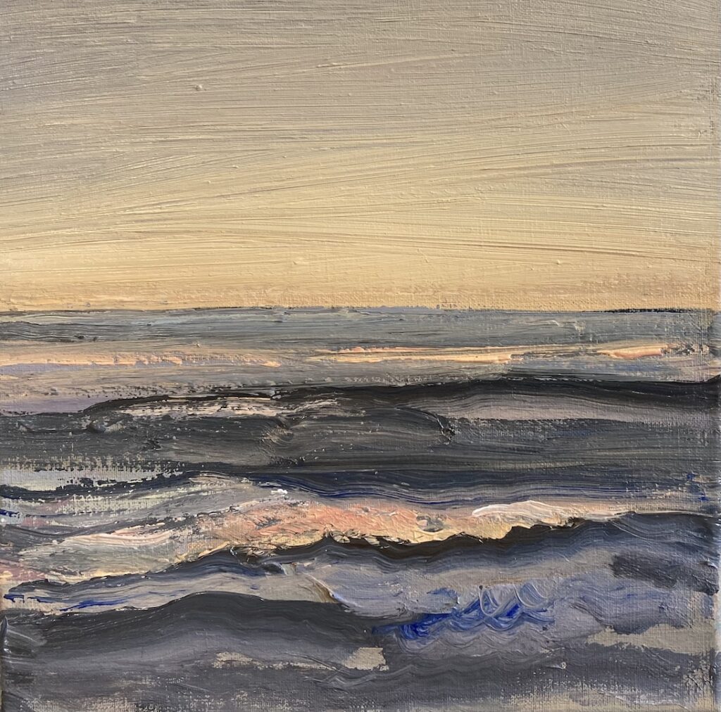 Schemer, 2026. Acryl op linnen, 5 bij 35 cm