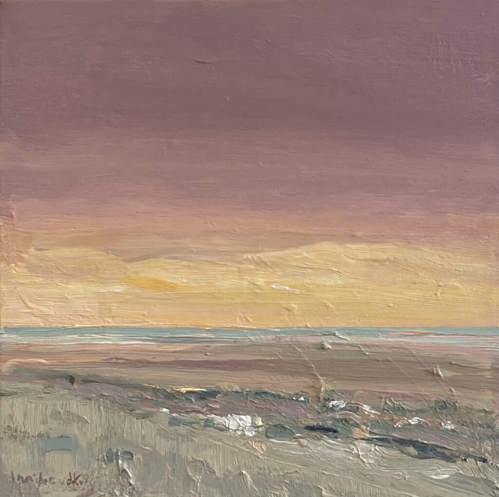 Laag water, 2026. Acryl op linnen, 35 bij 35 cm